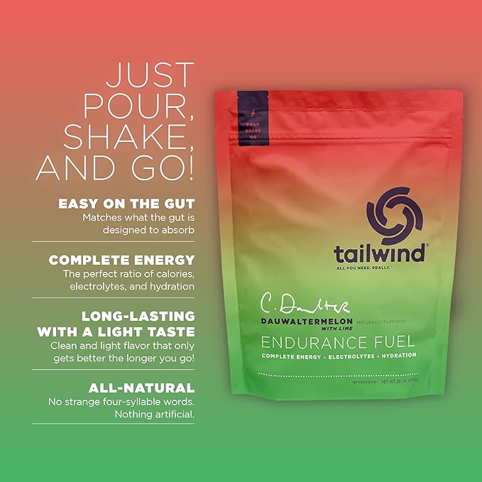 Tailwind Nutrition Endurance Fuel Carbohydrate &amp Electrolyte Sports Drink Mix Powder Gluten-Free Vegan Dauwaltermelon 30 Servings