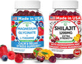 Lunakai USA Made Magnesium Glycinate &amp Shilajit Gummies Bundle – Stress Relaxation and Vitality Support