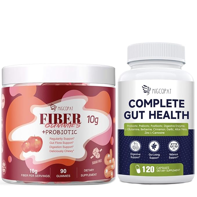 Migcopat Fiber Gummies + Probiotics For Digestive Health