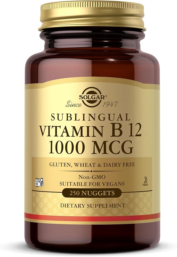 Solgar Vitamin B12 1000 mcg 250 Nuggets - Supports Production of Energy Red Blood Cells - Healthy Nervous System - Promotes Cardiovascular Health - Vitamin B - Non-GMO Gluten Free - 250 Servings