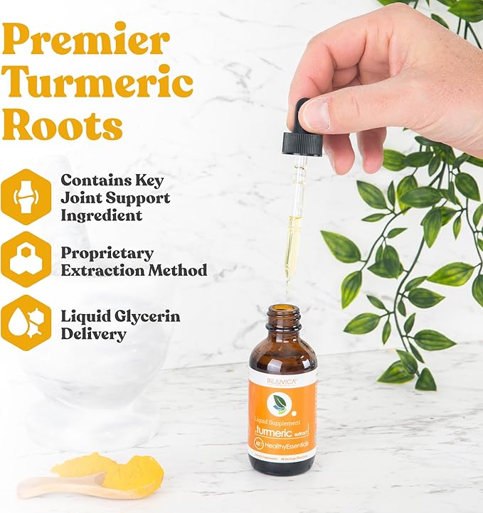 Turmeric Curcumin Liquid Drops with Black Pepper Extract | Turmeric Root Supplement for Joint Support Antioxidant &amp Immune Health | High Absorption with Piperine | Non-GMO | 1+ Month Supply