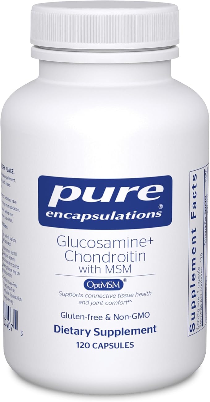 Pure Encapsulations Glucosamine Chondroitin with MSM - Supports Joint Health &amp Normal Cartilage Formation* - Maintains Enzyme Activity - Gluten-Free &amp Non-GMO - 120 Capsules