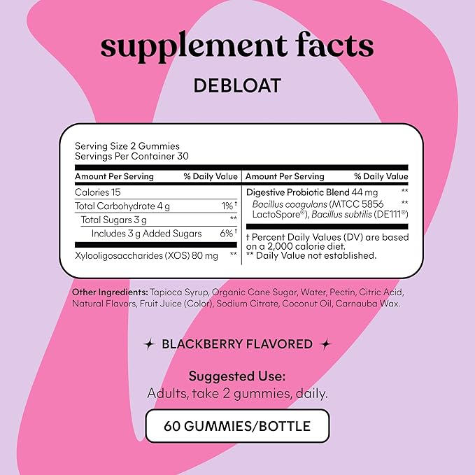 Lemme Sleep &amp Debloat Bundle - Sleep Gummies a Drug-Free Nighttime Aid &amp Debloat Gummies for Digestive &amp Gut Health Probiotics &amp Prebiotics - Gluten Free Gelatin Free Non-GMO - 60