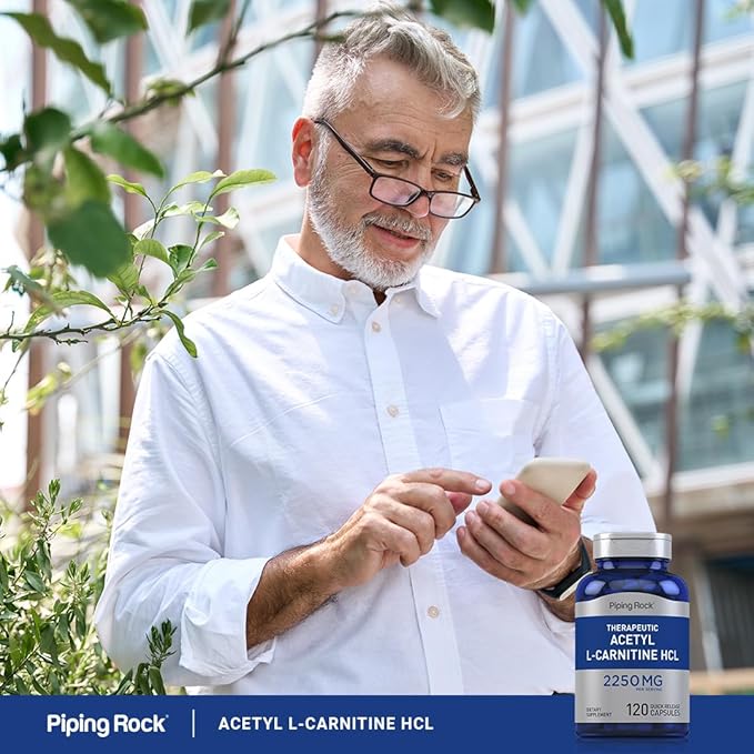 Piping Rock Acetyl L - Carnitine HCL | 2250mg | 120 Capsules | for Men and Women | Theraputic Supplement | Quick Release | Non-GMO Gluten Free