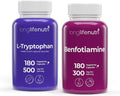 LongLifeNutri L-Tryptophan 500 mg &amp Benfotiamine 300 mg Bundle – 180 Veg Caps + 180 Veg Caps 6-Month Supply Evening Routine &amp Metabolic Balance Support Non-GMO Lab Tested Made in USA