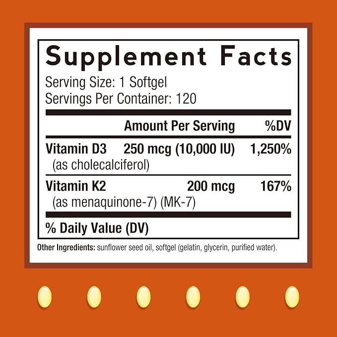 Doctor's Recipes D3 K2 + Saffron Bundle (Pack of 2) | Vitamin D3 K2 10000 IU (Item 1) &amp Saffron Extract Supplement (Item 2) | 120 Softgels + 120 Capsules