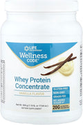 Life Extension Wellness Code Whey Protein Concentrate 20g Muscle Growth &amp Immune Health - Sourced From Grass-Fed Free-Range Hormone-Free Cows Non-GMO No Added Sugar Vanilla- 500g