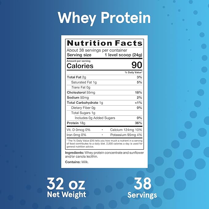 Jarrow Formulas Whey Protein with 18 g of Protein 3.8 g of BCAAs and Glutamine Dietary Supplement for Muscle Function and Recovery Support 32 oz Unflavored Powder Approximately 38 Day Supply