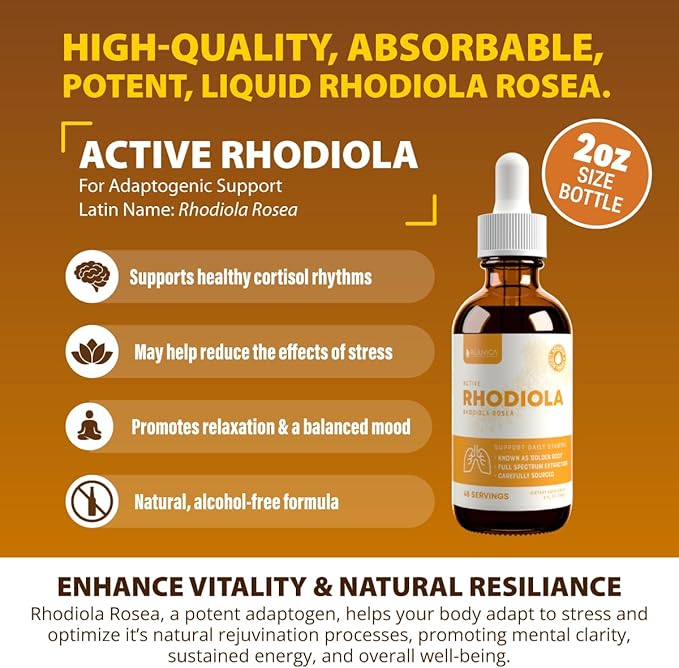 Rejuvica Health CardioVance + Active Rhodiola Bundle - Heart Support &amp Stress Relief Supplement Bundle - Advanced Liquid Deliver