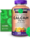Calcium Gummies 500 mg with D3 &amp Zinc 120 Gummies with Exclusive Better Ligth&ampSpring Guide
