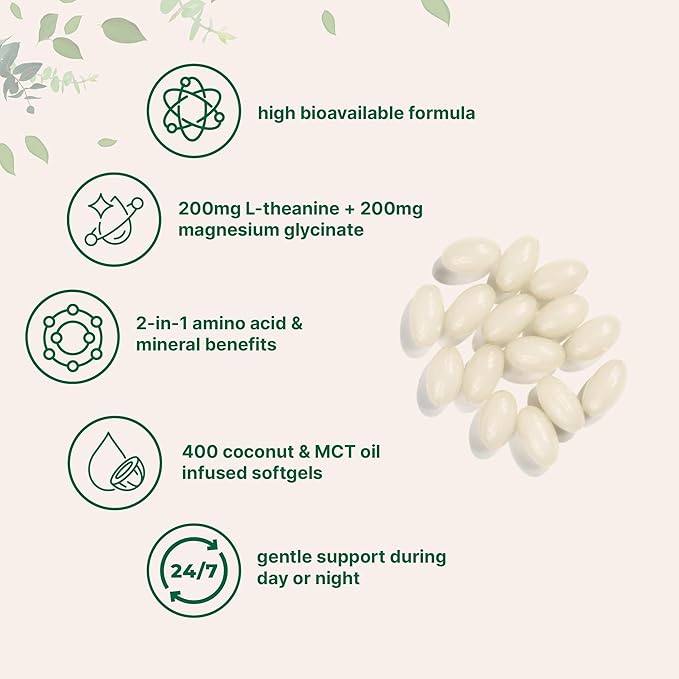 Micro Ingredients Vitamin D3 10000iu + K2 200mcg &amp L-Theanine 200mg with Magnesium Glycinate Bundle 2 Pack | Coconut MCT Oil Infused Softgels | Amino Acid &amp Mineral Complex