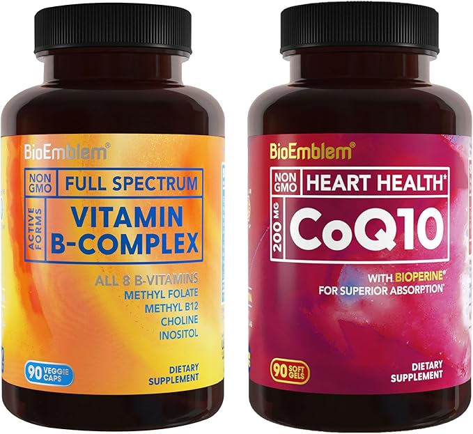 BioEmblem Vitamin B-Complex and CoQ10 with BioPerine - 200mg Softgels