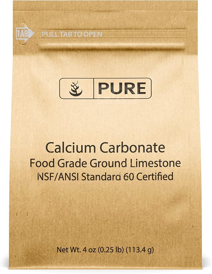 Pure Original Ingredients Calcium Carbonate Calcium Chloride and Magnesium Chloride Bundle 4 oz Each Food Safe