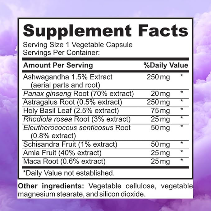 Mood Support Capsules with Ashwagandha Astragalus Root Holy Basil Leaf and More. Supports Mood Management and Emotional Balance 60 Capsules