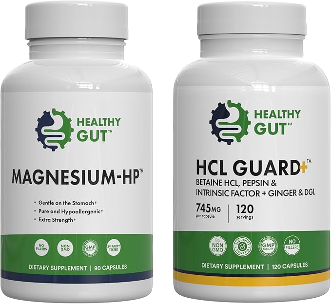 Healthy Gut Magnesium HP 90 Capsules and HCL Guard 120 Capsules