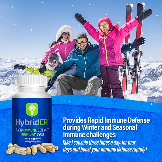 HybridCR Rapid Immunity Supplement | Zinc Echinacea Andrographis Ginseng Selenium Gluten-Free &amp Non-GMO | 5-in-1 Immune Support Supplement | Pharmacist Formulated 2 Month Supply (60 Veggie Ca