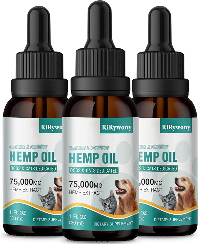 3 Pack Неmр Oil for Dogs &amp Cats- Helps Pets with Аnxiety Pаin Strеss Аrthritis Sеizures Rеlief - Organic Pet Неmр Oil Drops Treats - Skin Нiр Jоint Hеalth
