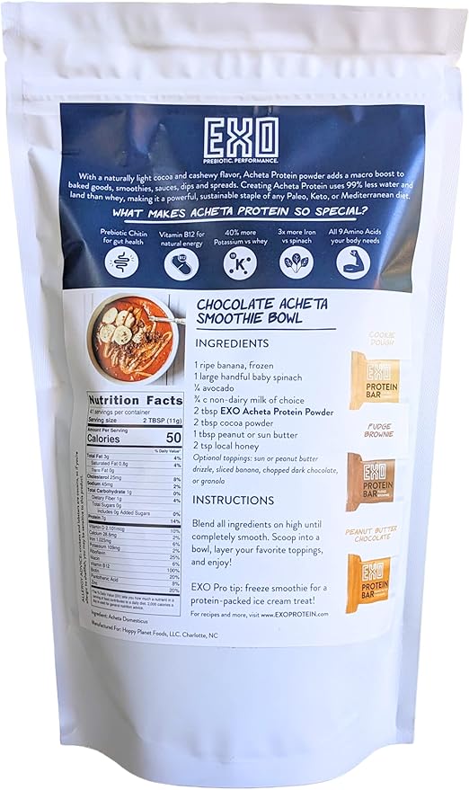 EXO Pure Cricket Protein Powder 1 Pound Low Carb Dairy Free Gluten Free