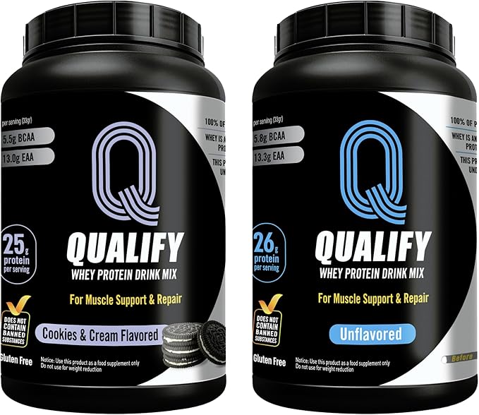 Cookie and Cream and Unflavored Whey Protein Bundle – Gluten-Free Kosher Post-Workout Recovery 26g &amp 25g Protein