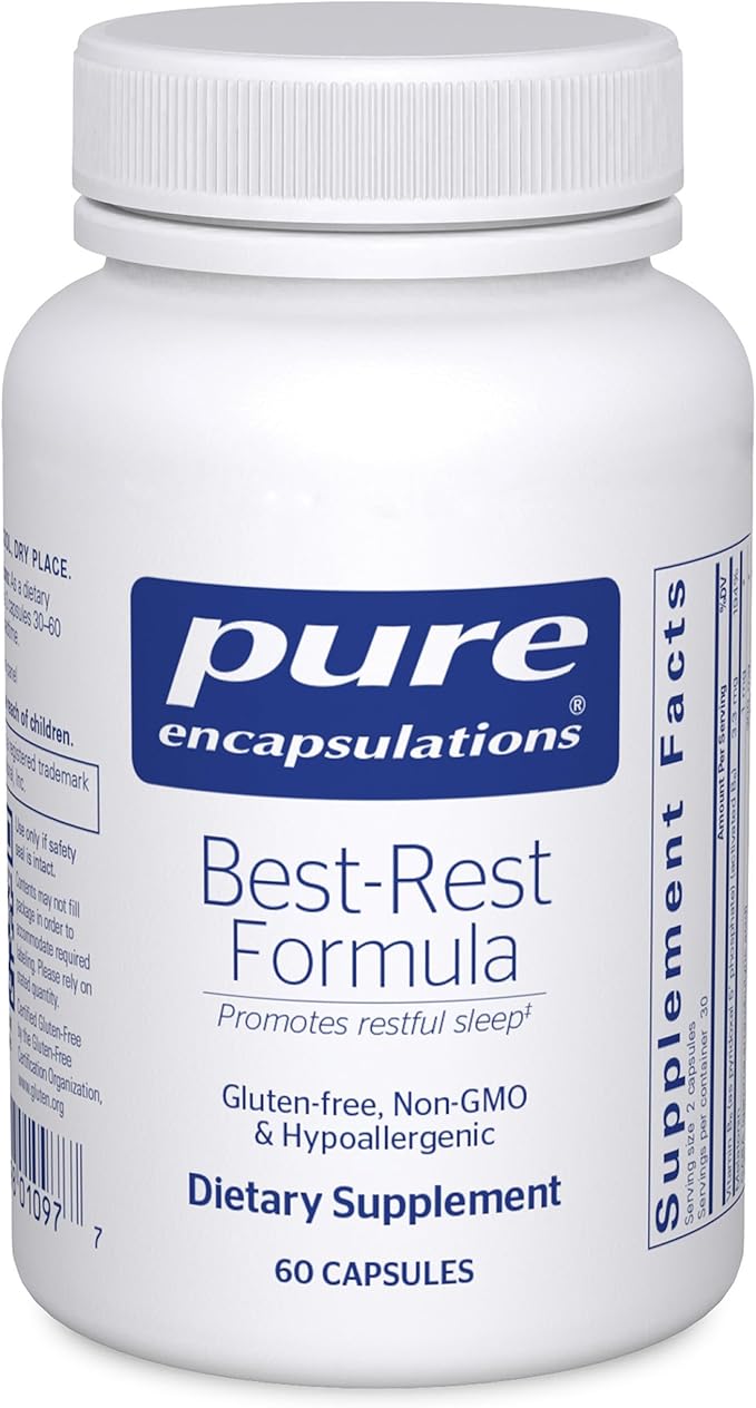Pure Encapsulations Best-Rest Formula - Supports Restful Sleep - for Relaxation - Restful Sleep Supplement - Non-GMO &amp Vegan - 60 Capsules