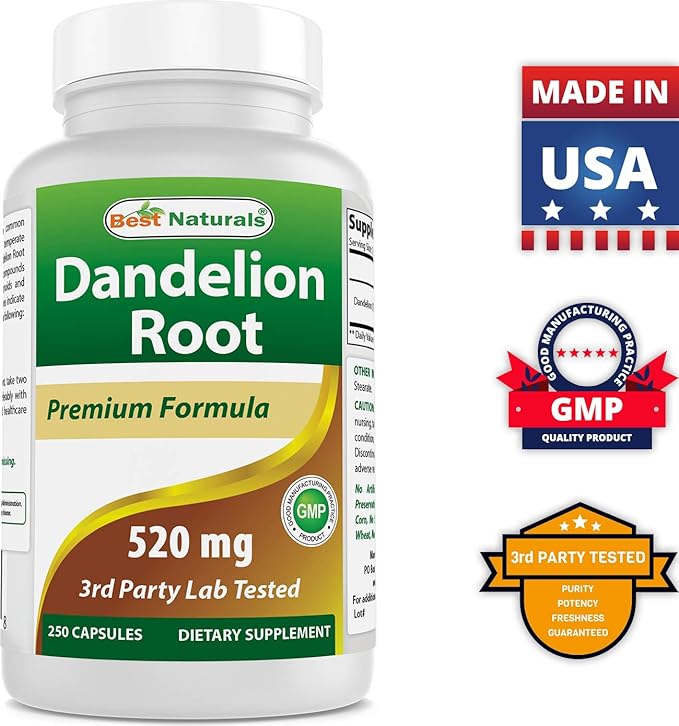 Best Naturals Dandelion Root 520 mg &amp Ashwagandha Extract 500 Mg
