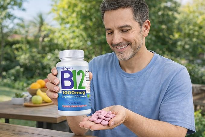 Nutrisalud Products Vitamina B12 de alta potencia 1000mcg Set de 2 frascos con 100 tabletas c/u. Combate Anemia fatiga aumenta la energia revitaliza el sistema nervioso.