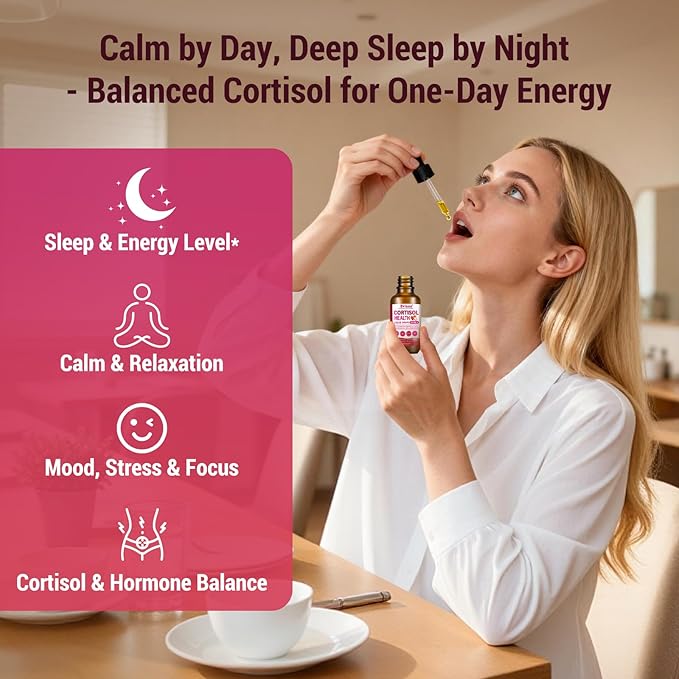 Cortisol Supplements Detox for Women - 20-in-1 Cortisol ReducerManagerLower w/AshwagandhaMagnesiumL-TheanineSaffronRhodiola for Hormone Balance/Sleep/Stress ReliefStrawberry Flavor