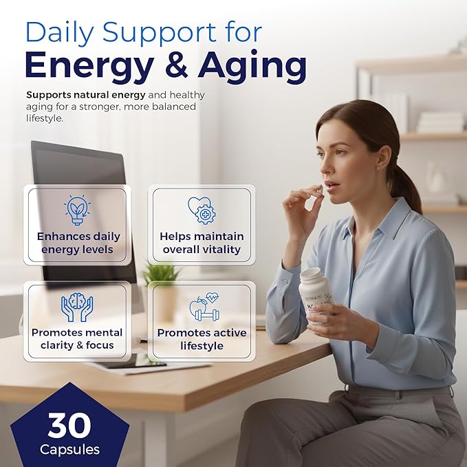 NAD+ Boost Pro Supports Cellular Energy Brain &amp Muscle Function 30 Capsules Halal Vegan Gluten-Free Made in USA