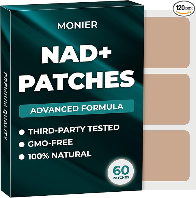 NAD Patches for Women &amp Men | NAD+ Patch for Energy &amp Healthy Aging | with CoQ10 &amp Nicotinamide | 60 Day Supply