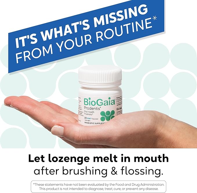 BioGaia Prodentis 3-Pack | Dental Probiotic Lozenges | Promote Healthy Gums &amp Teeth | Defend Against Dental Problems | Replenish Oral Microbiome | Improve Oral Health | Mint Flavor | 90 Day Supply