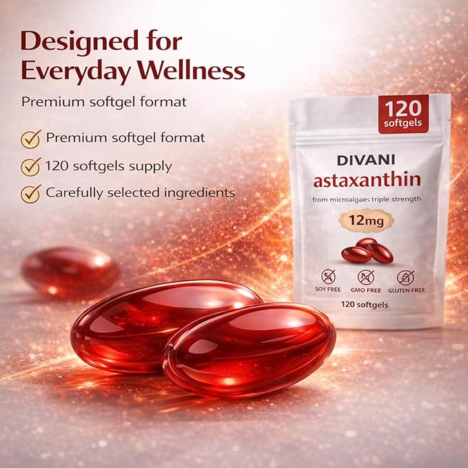 12mg Softgels – Antioxidant Support for Skin &amp Eye Wellness – 120 Softgels 4 Month Supply (1)