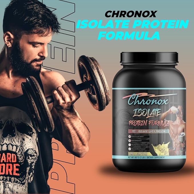 Chronox Isolate Whey Protein Powder - Vanilla Flavor - 2 LB