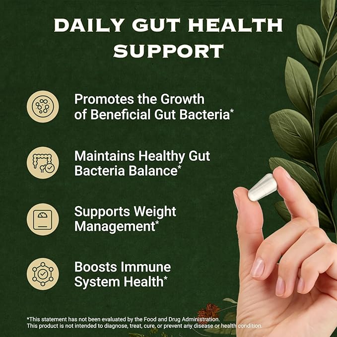 Akkermansia Muciniphila Probiotics and Prebiotics w/Lactobacillus Salivarius &amp Haritaki | Fiber Supplement Gut Health &amp Digestive Health | Women Probiotic Akkermansia Light