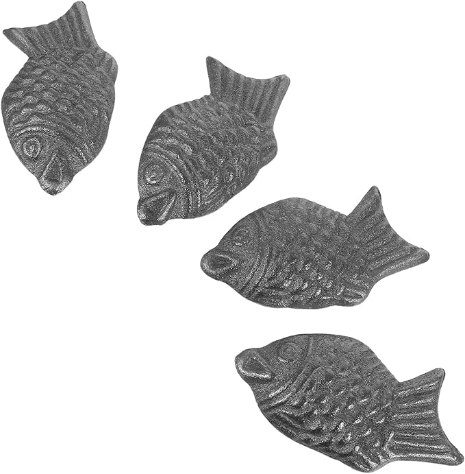 LOGOFUN 4pcs Natural Iron Fish Cooking Supplement Cast Vegan Athlete Health Tool