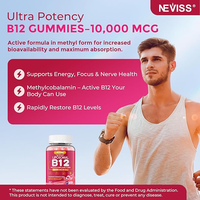 NEVISS 2Pack Vitamin D3 5000iu &amp K2(as MK7) 200mcg Gummies + 600mg Calcium + 1 Pack Liposomal Methyl B12 5000 mcg/10000 mcg
