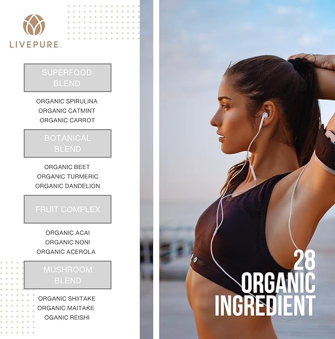 Pure Greens 210g - Greens Powder with Superfoods Antioxidants and Phytonutrients with Four Proprietary Blends. Easily Mix with Water or Juice. Vegan-Friendly Naturally Sweetened with Stevia.
