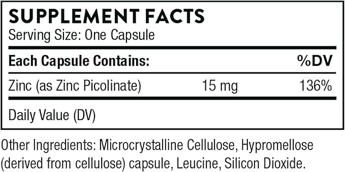 THORNE - Immune Support Bundle: Zinc Picolinate and Vitamin C Capsules - 60 Servings
