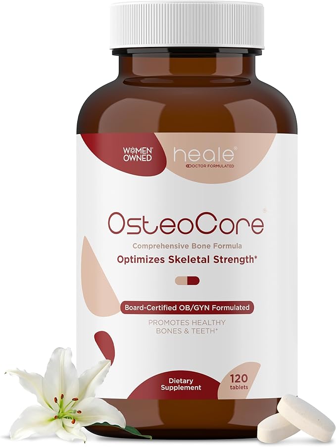OsteoCore - Calcium Supplements for Women (1 Month Supply) Osteoporosis &amp Bone Health - Calcium Absorption - Vitamin D3 &amp Vitamin K2 Complex - Gluten Free Non GMO Made in USA by Heale - 120