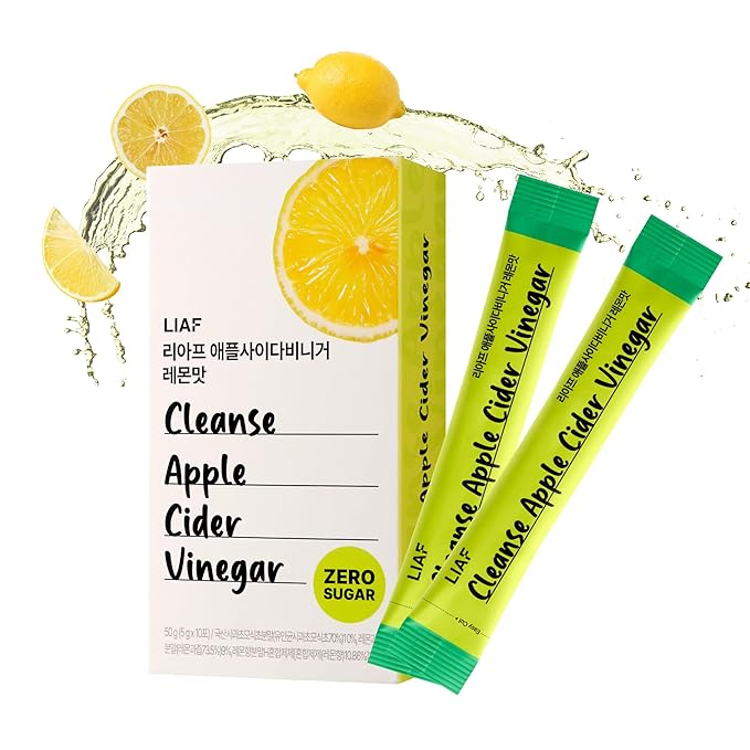 LIAF Apple Cider Vinegar | Variety Pack 3 Flavors Apple Lychee Lemon | 30 Individual Packets