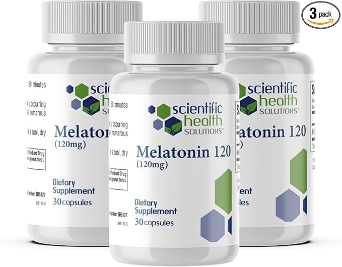 Melatonin 120mg | Single-Dose Melatonin in Easy-to-Swallow Capsules | Vegan Non-GMO &amp Gluten-Free | US-Made Extra Strength (3-Pack)