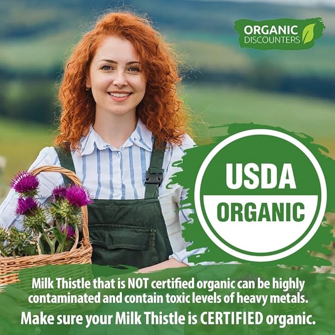 USDA Organic Milk Thistle 30:1 Extract Capsules 280 Vegan Capsules Rich in Silymarin Flavonoids Liver Cleanse and Liver Detox Support Standardized 30X Extract Made in the USA