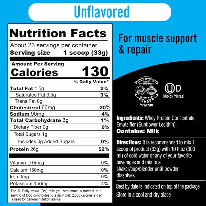 Dark Chocolate Fudge + Unflavored Whey Protein Powder Bundle - 24g &amp 26g Protein Gluten-Free