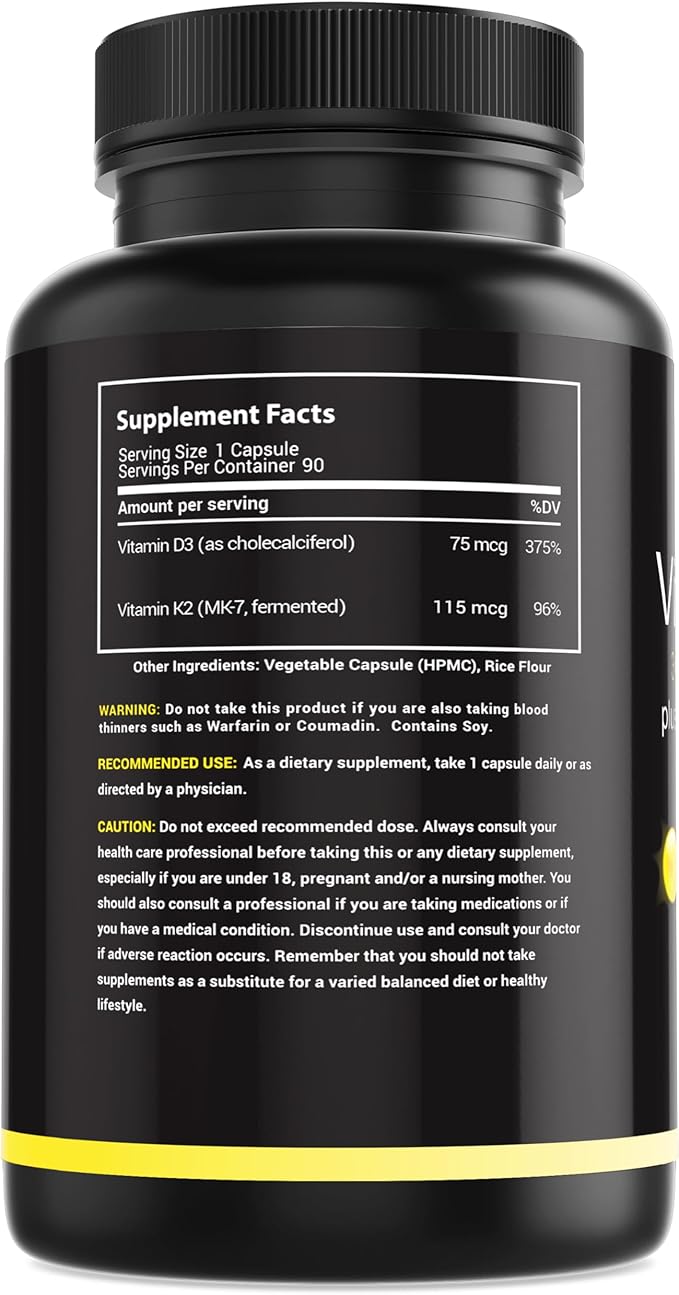 Advanced Bladder Control Supplements for Women &amp Men 60Ct + Vitamin D3 K2 3000 IU with Vitamin K as MK-7 from Natto Support Healthy Bones Teeth Heart &amp Immune Function 90Ct