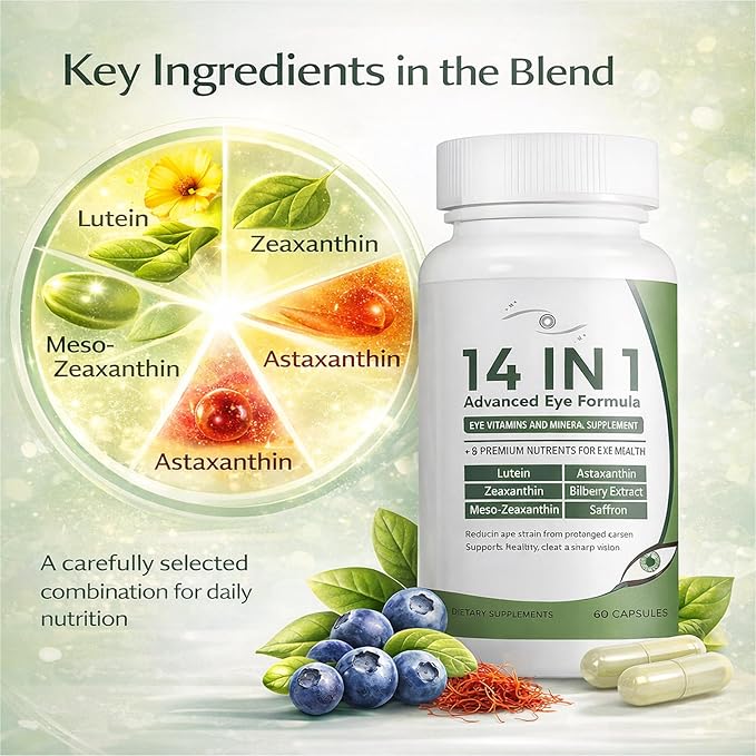 evervision 14-in-1 Advanced Eye Formula- Eye Vitamin Zeaxanthin Zinc &amp Bilberry Extract – Vision &amp Focus Support (1)