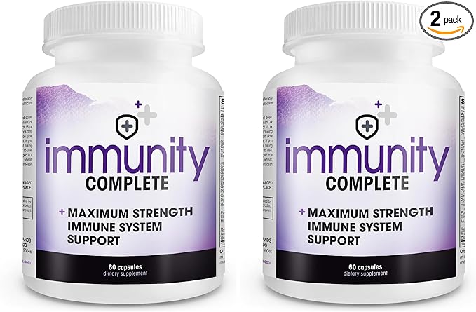 Instant Brands Immunity Complete - 20-in-1 Immune System Booster Formula with Cat's Claw Quercetin Vitamin C and Olive Leaf Extract 60ct (Pack of 2)