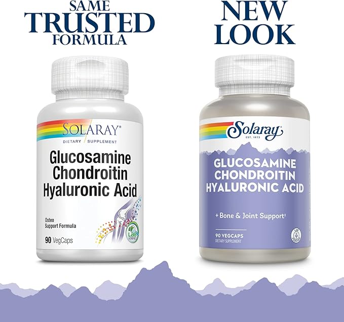 SOLARAY Glucosamine Chondroitin and Hyaluronic Acid 1500mg/1000mg/20mg 90 Capsules
