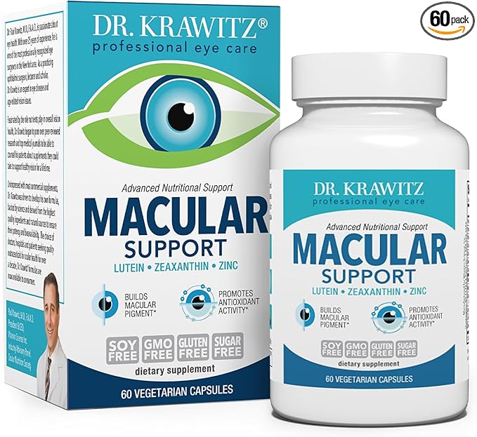Macular Support with Lutein Zeaxanthin Zinc (60 Vegetarian Capsules)