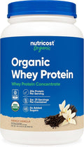 Nutricost Organic Whey Protein Concentrate French Vanilla Flavored (2LBS) - Gluten-Free Non-GMO
