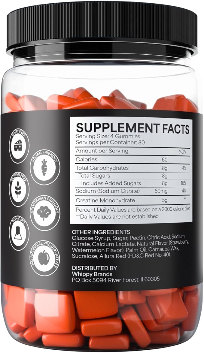 Creatine Gummies and Powder Bundle | 5g Creatine Monohydrate per Serving | Muscle Strength &amp Recovery | 60 Servings