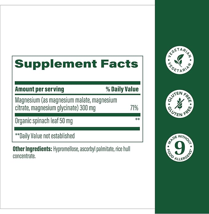MegaFood Magnesium 300 mg (60 Capsules) &amp Omega-3 Fish Oil (90 Softgels) Bundle - Magnesium Glycinate Citrate &amp Malate for Heart &amp Nerve Health - Fish Oil for Heart Brain Joint &amp Im